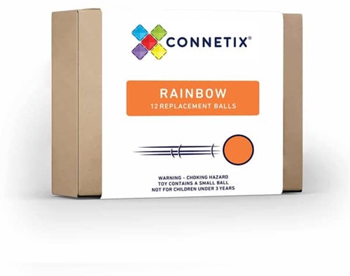 Connetix Magnetische Tegels Knikkerbaanballen Regenboog 12 Stuks