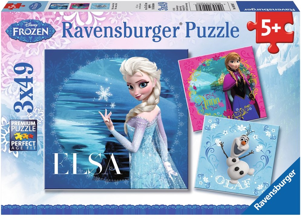 Keel combinatie Oppositie Ravensburger puzzel Disney Frozen Elsa, Anna & Ola