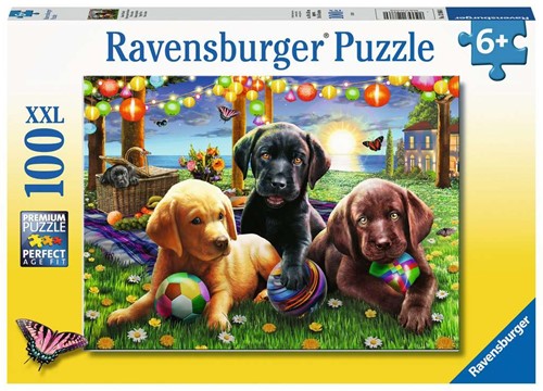 Ravensburger puzzel Honden picknick - Legpuzzel - 100 stukjes