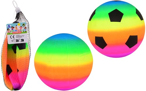 HOT Sports + Toys Bal Regenboog maat 3, 2 stuks in net