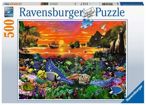 Ravensburger Puzzel 500 stukjes Schildpad in het rif