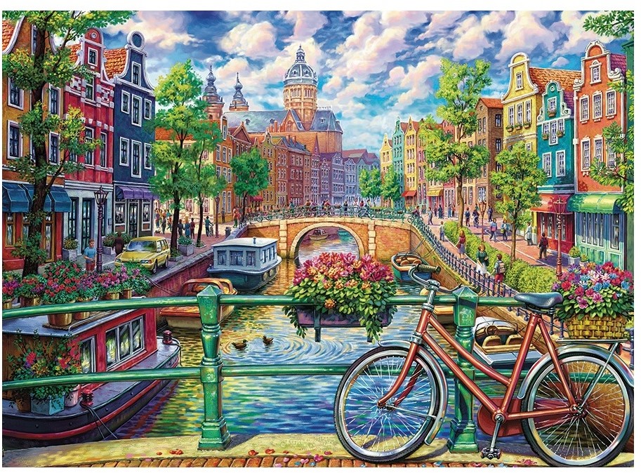 Politieagent Fonetiek Boer Cobble Hill puzzel Amsterdam Canal - 1000 stukjes