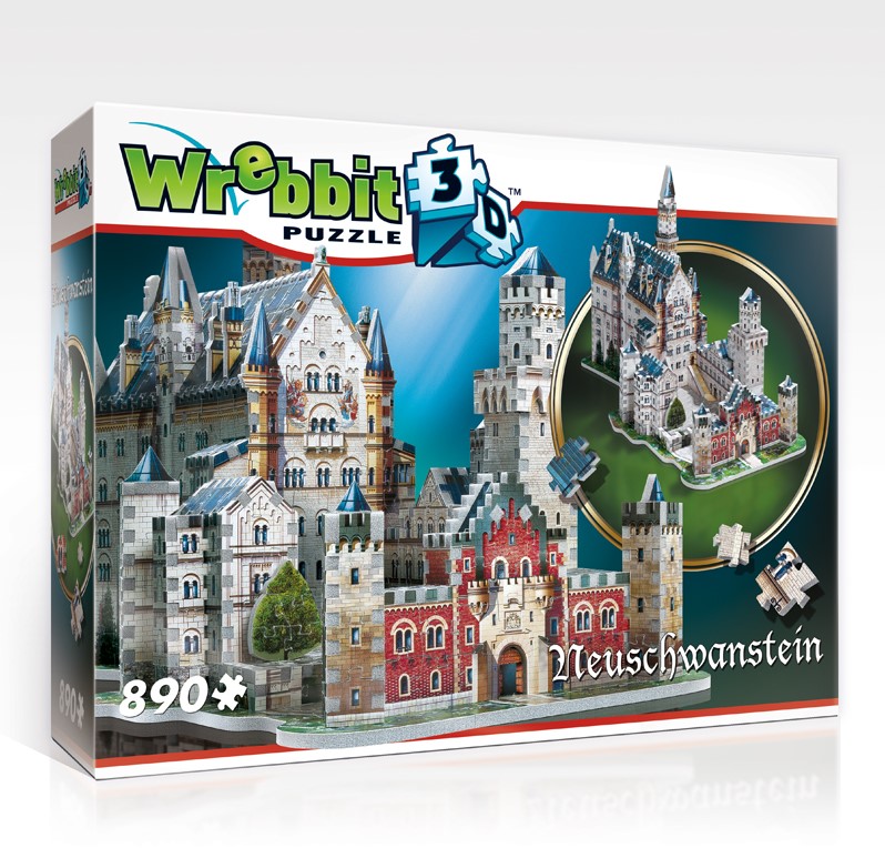 slinger Interpunctie contrast Wrebbit 3D Puzzel - Neuschwanstein - 890 stukjes