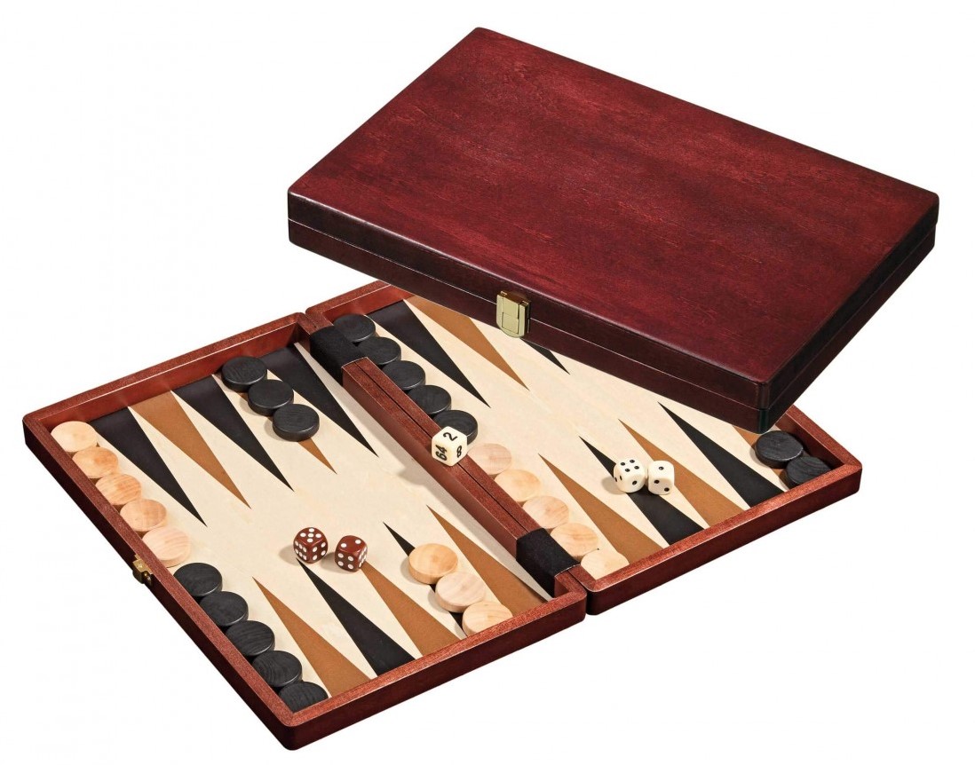 Philos houten backgammon kasette