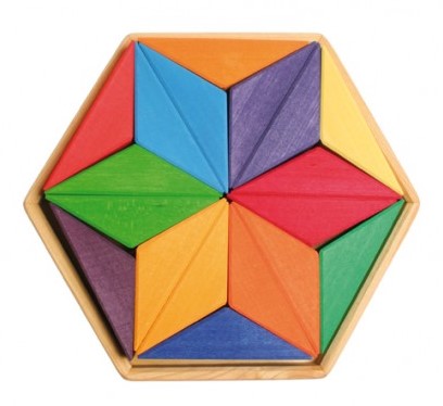 Bijdrage scheuren album Grimm's houten puzzel kleuren ster - 12 stukjes