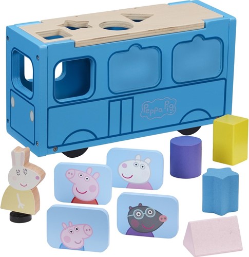 Peppa Pig Wooden School Bus Shap Sorter