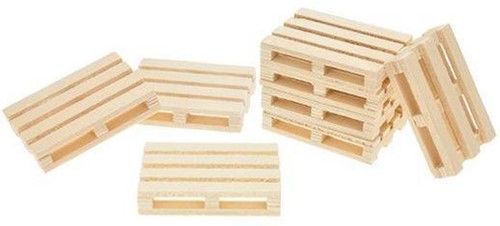 Kids Globe houten pallets 8 stuks 1:32 5x3,8x1cm