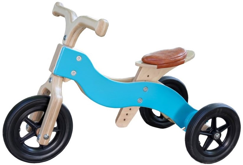 Van Dijk Toys houten loopfiets DijkTrike blauw 2 in 1 bij Happy