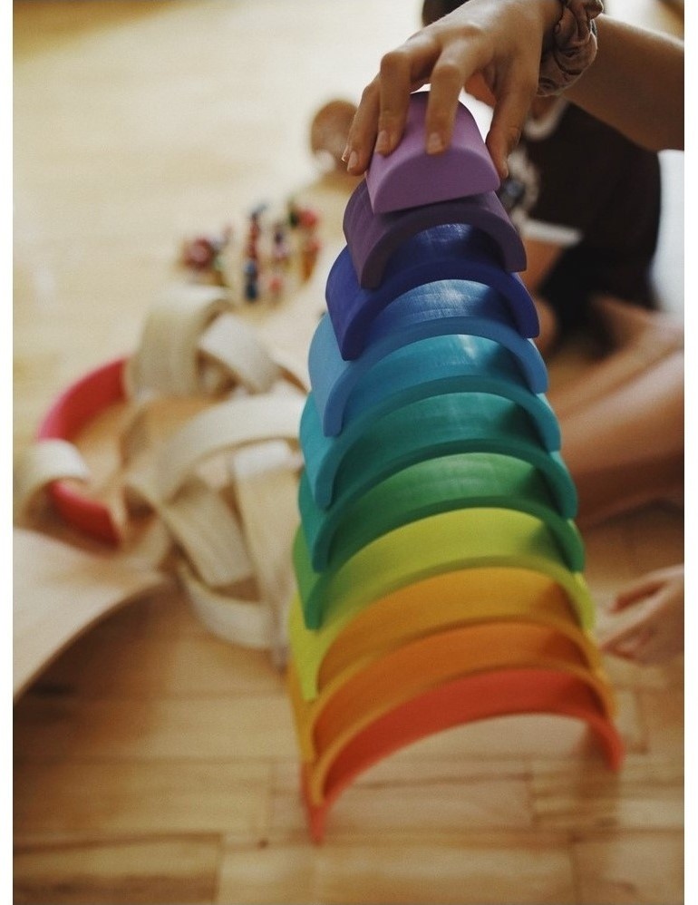 kolf etnisch Miniatuur Kinderfeets houten speelgoed regenboog groot - Meerkleurig kopen?