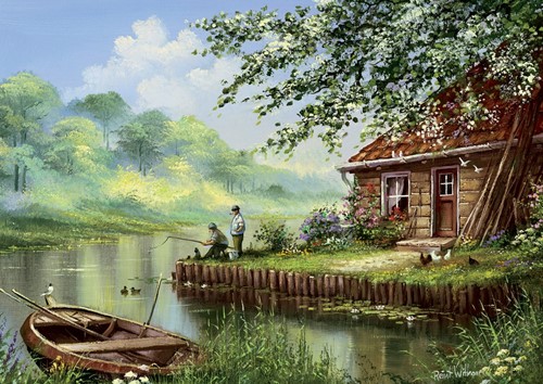 Art puzzel Evening Fishing Rod - 500 stukjes