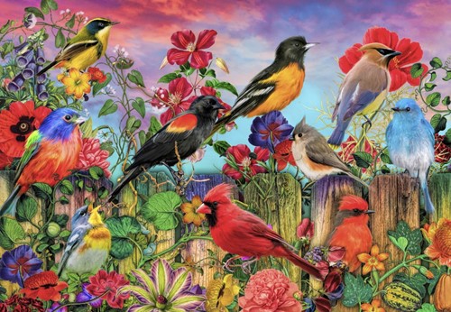 Bluebird puzzel Birds and Blooms Garden - 1000 stukjes