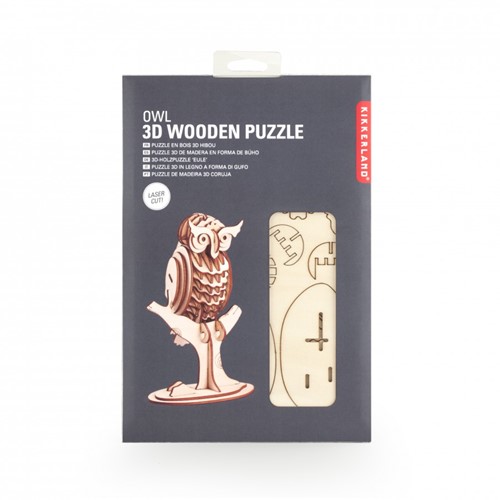 Kikkerland Uil - Houten 3D Puzzel (42)