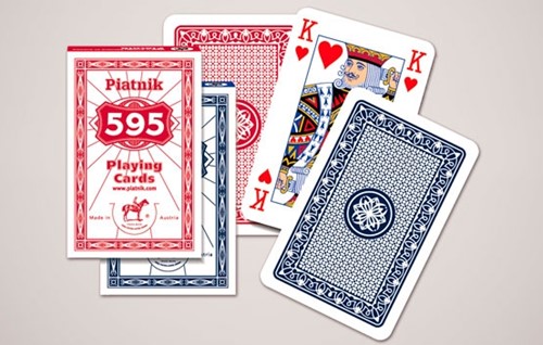 Piatnik Bridge 595 Speelkaarten met linnen - Single Deck (Assorti geleverd rood of blauw)