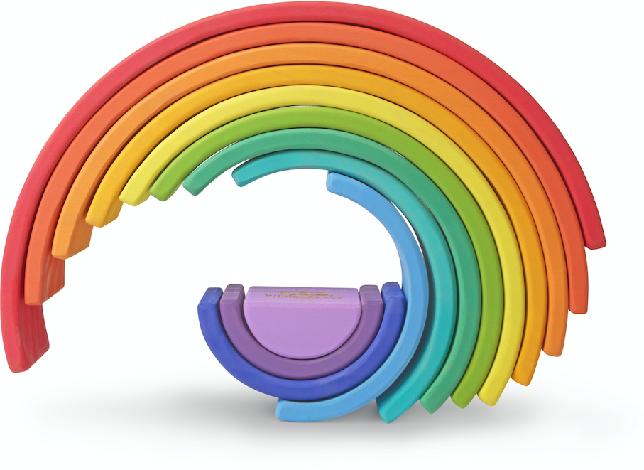 kolf etnisch Miniatuur Kinderfeets houten speelgoed regenboog groot - Meerkleurig kopen?